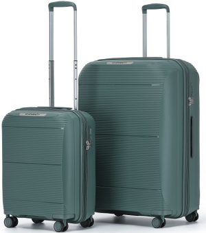 זוג מזוודות קשיחות נפחיות במיוחד בינונית (25”) + קטנה (20") Eternity Los Angeles