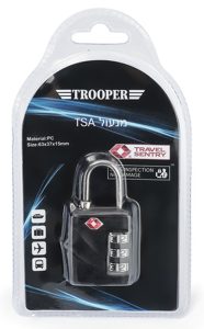מנעול קומבינציה למזוודות Trooper (תקן TSA)