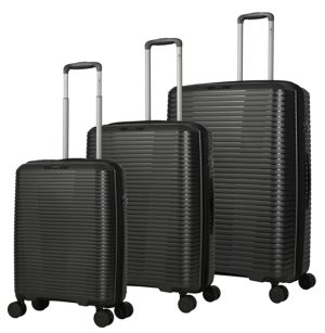 סט מזוודות קשיחות איכותיות וקלות משקל Slazenger Nero Lite Black