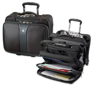 סט תיק מחשב גלגלים 17"+ תיק צד 15.6" Wenger Patriot